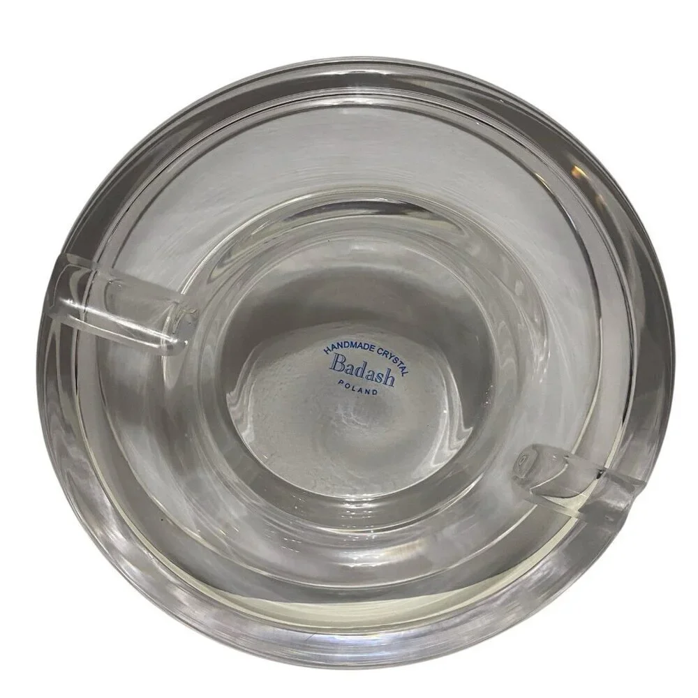 Badash Handmade Poland Crystal Ashtray 2 Rests NEW 7